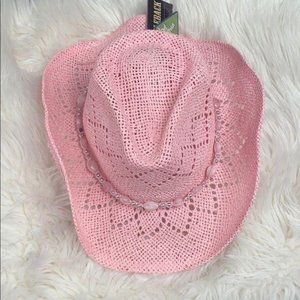 Pink Beaded Cowboy Paper Hat
